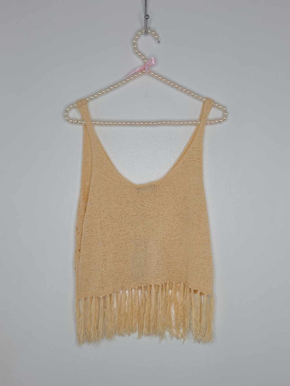 Beige crochet fringe tank top from the Italian fashion brand Sarah Chole - Picture 8 of 8
